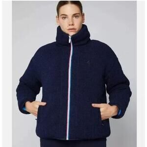 Fourlaps Polar Quilted Reversible Unisex Navy Blue Sherpa Jacket - Size S - NWT